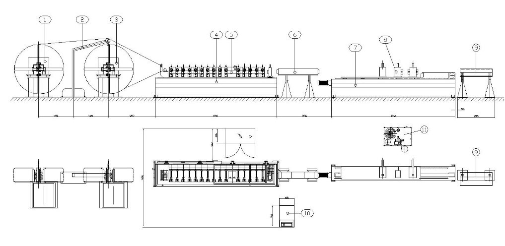 Alloy hook cross t bar roll forming machine